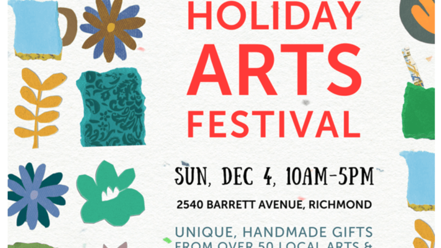 a flyer for the holiday arts festival event