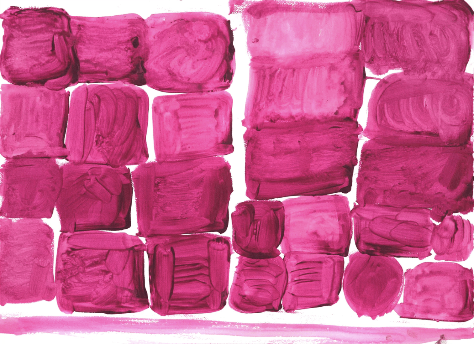 pink watercolor squares stacked on top of each other on white paper