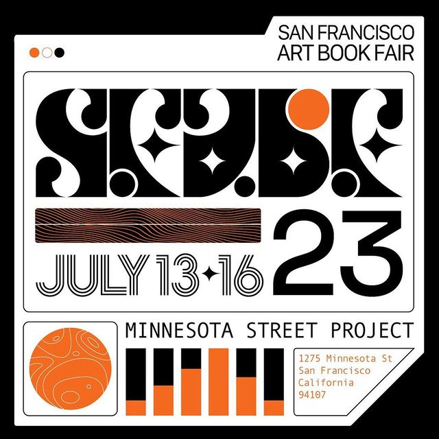 a graphic advertising the san francisco art book fair